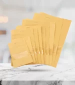 پاکت ایستاده زیپ دار زیپ کیپ کرافت کاهی با پنجره شفاف مستطیلی