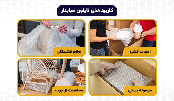 نایلون حباب دار | نایلون ضربه گیر | نایلون ضد ضربه | نایلون حبابی | پلاستیک حبابدار | کیسه حبابدار | چاپ نایلون حبابدار | نایلون اسباب کشی | پلاستیک ضربه گیر